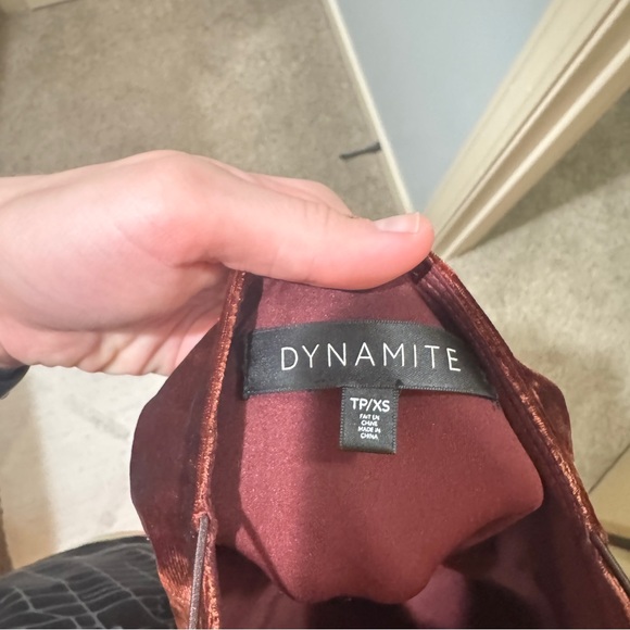 Dynamite Rich Brown Velvet Jumpsuit - Picture 4 of 4